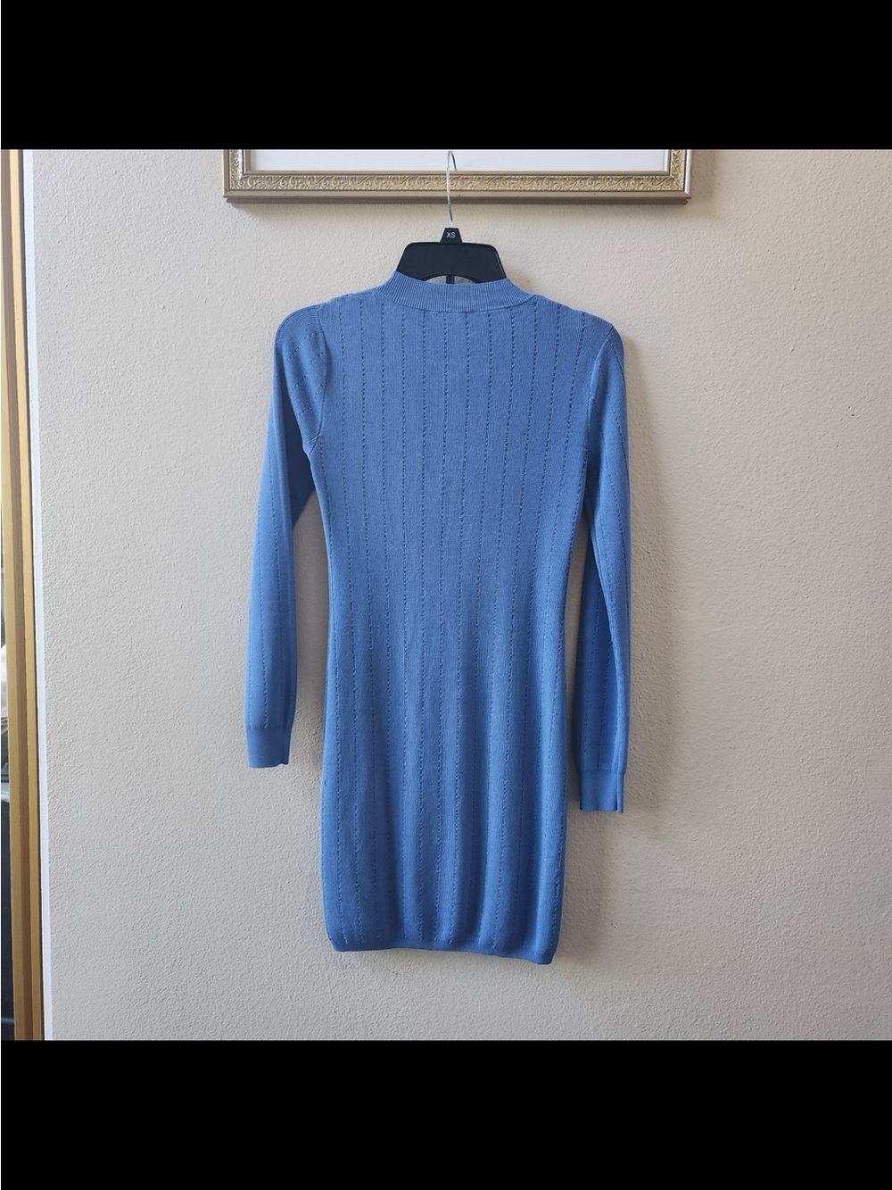 L'AGENCE Minette Long Sleeve Knit Dress in Dark Cote D'Azue blue size XS - Picture 2 of 7